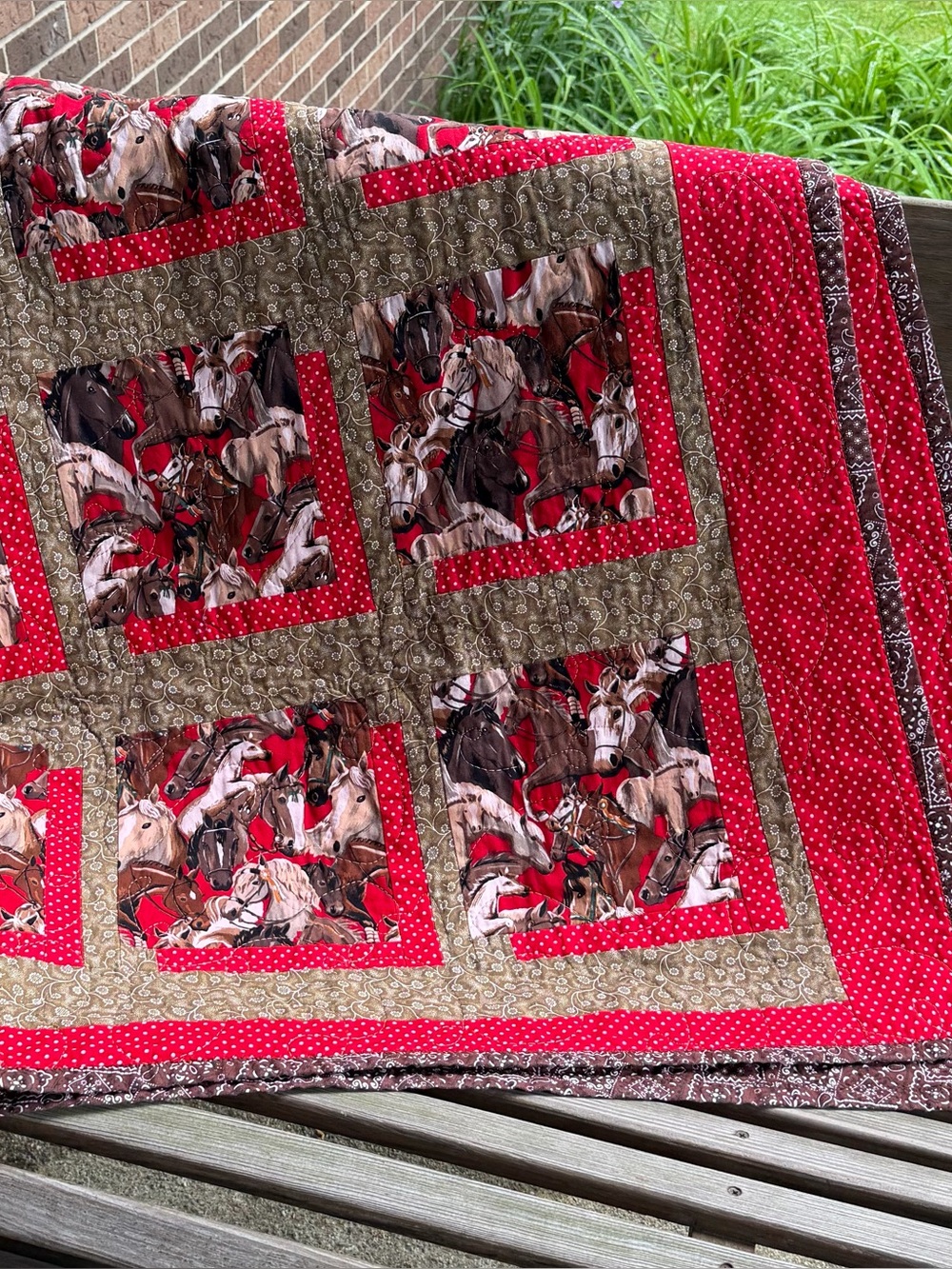 Handmade horse quilt Equestrian bedding